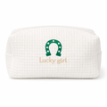 Embroidered Lucky Girl Cosmetic Pouch